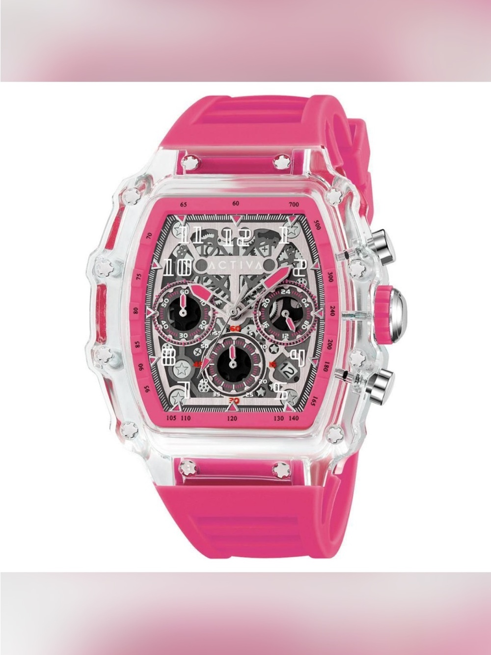 Hot Pink Activa X Invicta Watch w/ Skeleton Dial (NWT in box)